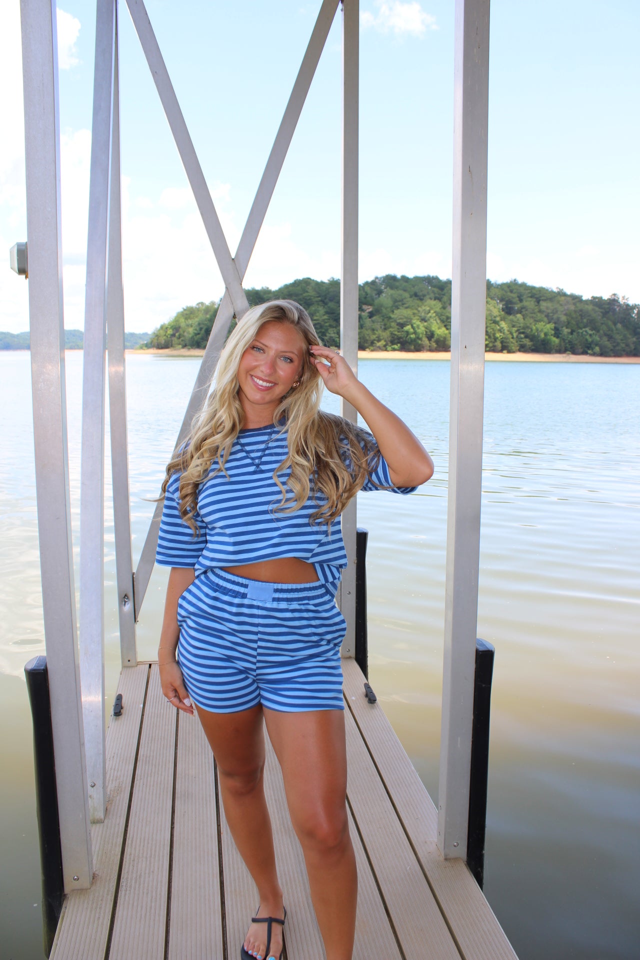 Blue Stripe Lounge Set
